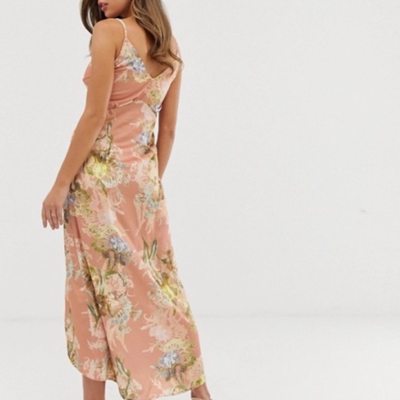 Hope & Ivy Pink Floral Print Tulip Hem Midi Dress, Size 10 US / Size 14 UK - Picture 8 of 8